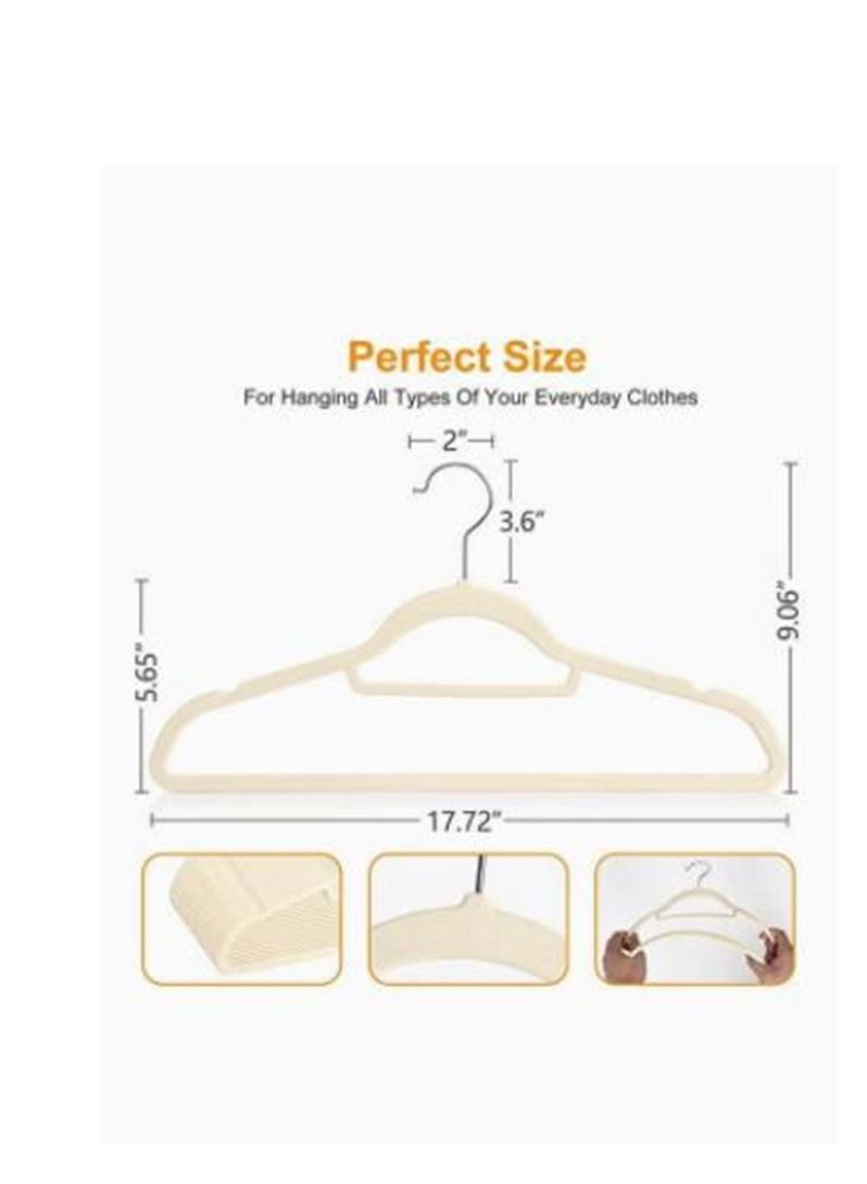 50 Pack Velvet Suit Hangers Clothes Anti-Slip Ultra-Thin, Space-Saving,Sturdy and Durable,Suitable for Coats,Suits,Shirts and Skirts - Image 4