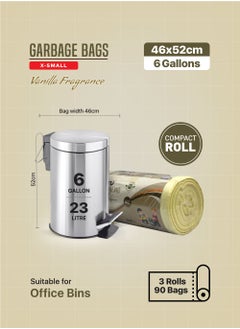 Tru Vanilla Scented Garbage Bags Compact Roll 46x52cm 6 Gallon ( 30pc x 3 Rolls ) 90 bags  - Image 5