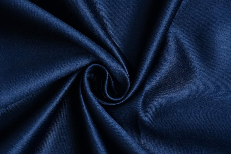 Home-Cloud Home cloud Premium Thick Smooth Glossy Polyester 100 Blackout Curtains for Long Door 9 Feet 4 Feet x 9 Feet Set of 3 Pieces ColorBlue  - Image 3