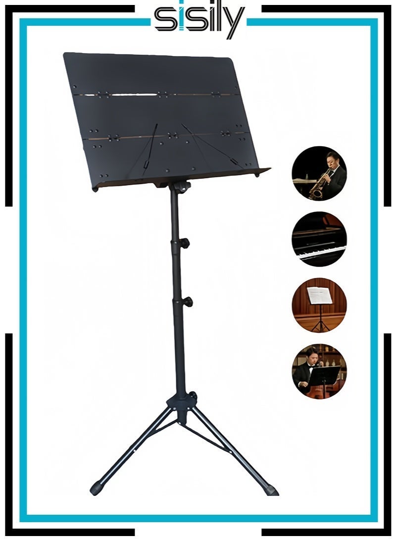 Sisily Adjustable Floor Book Stand Holder - Height 65-160cm, Large 42x32cm Tray, Portable Tripod Reading Stand for Books, Cookbook, Sheet Music, Holy Quran - Image 1