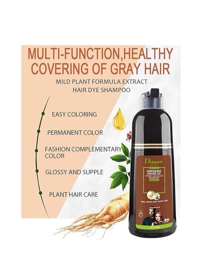 Disaar Dark brown hair color shampoo with argan oil 400 ml - Image 2