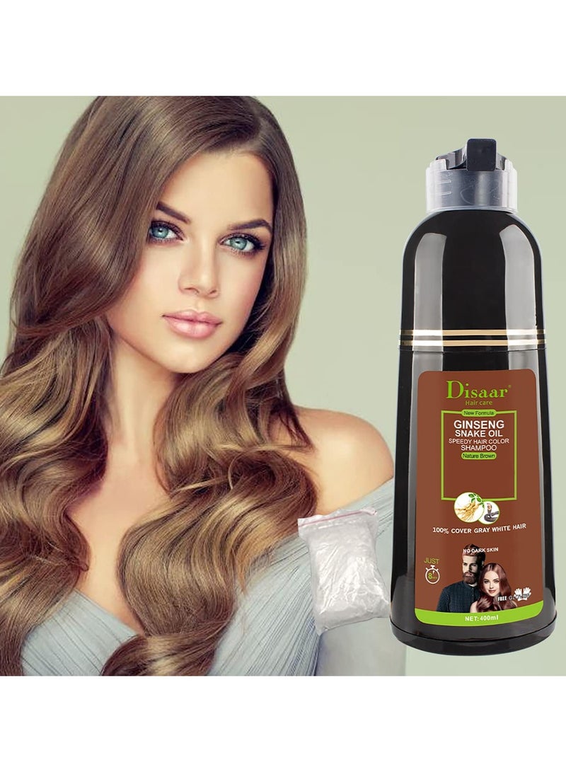 Disaar Dark brown hair color shampoo with argan oil 400 ml - Image 3