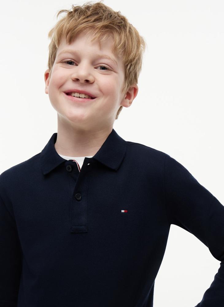 TOMMY HILFIGER Essential Regular Fit Long Sleeve Polo Shirt - Image 3