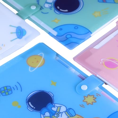 SPS A4 Expanding File Folder – Pack of 4 | Space Theme | 5 Pockets | Pastel Colors – Blue, White, Green, Pink | Snap Button Closure | Fits A4 & Letter Size | Fun & Kid-Friendly - Image 5