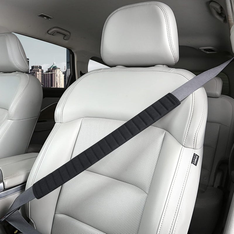 Car Seatbelt Covers Cushion Shoulder Pads Protector Sleeve for Adults, Auto Extra Long Seat Belt Strap Cover Decorations for Women, Kids, Honda, Trucks Accessories, 1pc, 19.5in, Black