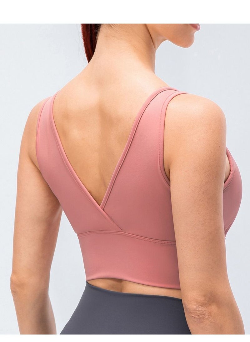 Loquat New  nylon shock gathering running bra yoga vest  - Image 2