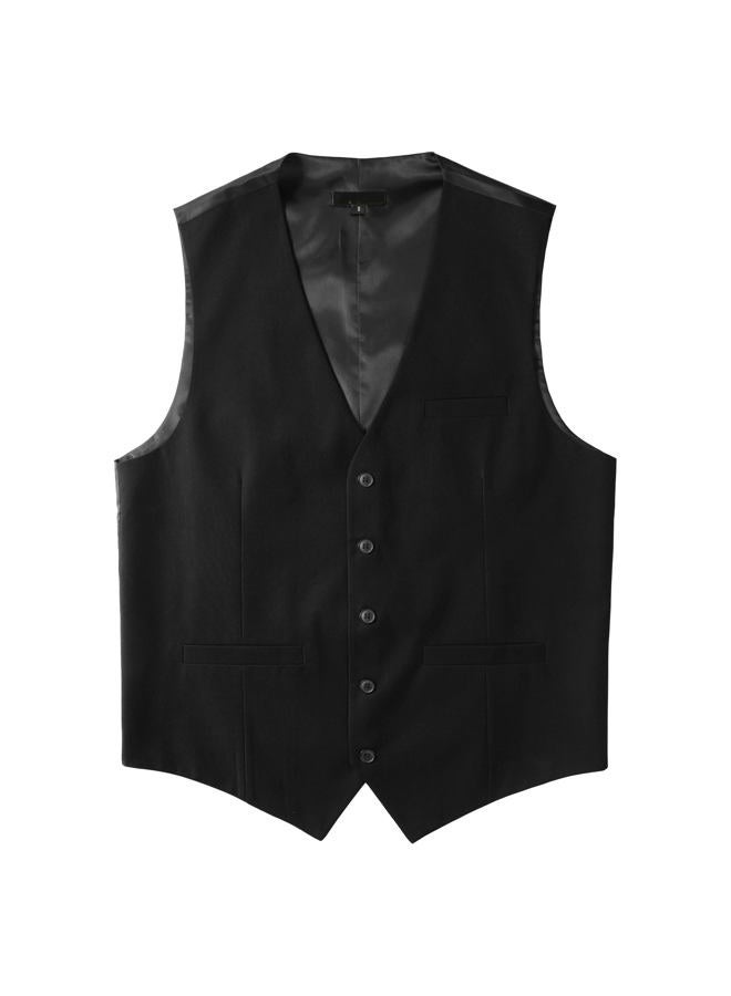 ZEROYAA Men's Hipster Urban Design 3 Pockets Business Formal Dress Vest for Suit Tuxedo, Zlsv16-black, L - Image 4