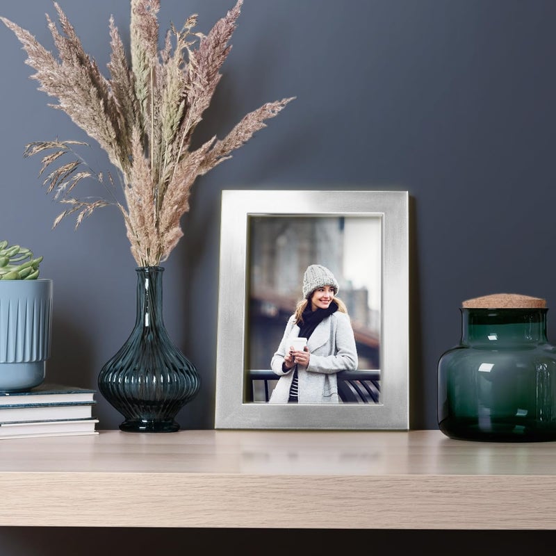 Renditions Gallery Renditions 4x6 inch Solid Wood Picture Frame  High Definition Glass and High-end Modern Style Ready for Wall and Tabletop Photo Display  Silver Frame - Image 2