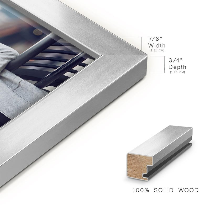 Renditions Gallery Renditions 4x6 inch Solid Wood Picture Frame  High Definition Glass and High-end Modern Style Ready for Wall and Tabletop Photo Display  Silver Frame - Image 4