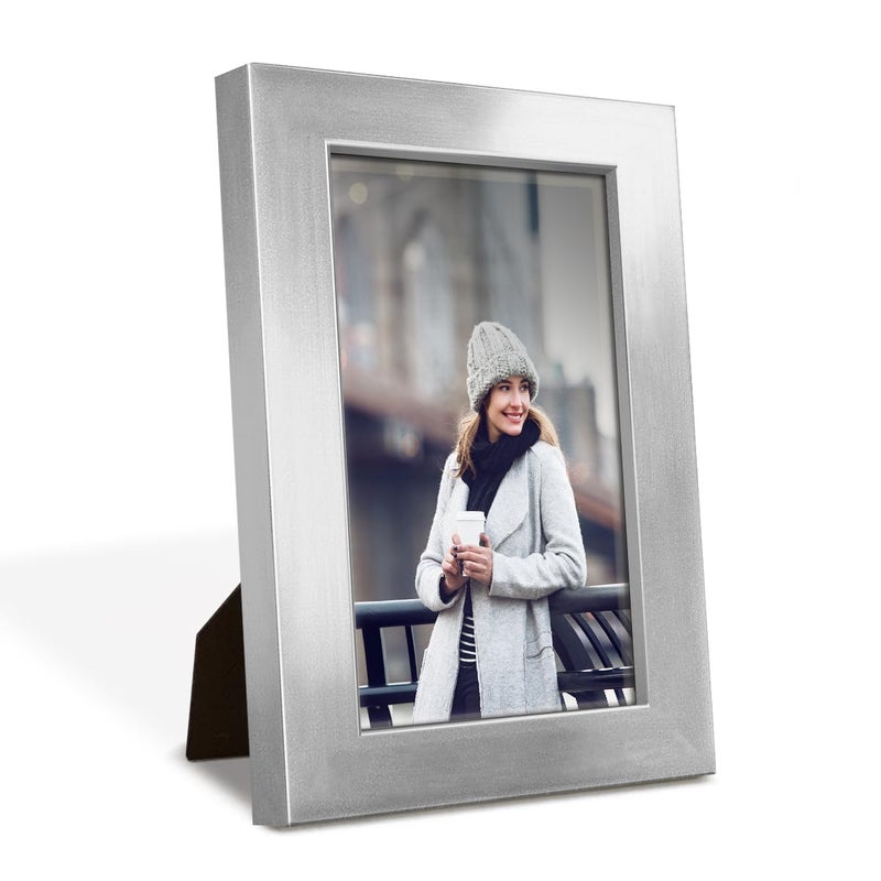 Renditions Gallery Renditions 4x6 inch Solid Wood Picture Frame  High Definition Glass and High-end Modern Style Ready for Wall and Tabletop Photo Display  Silver Frame - Image 3