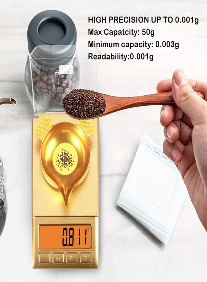 يونيواي ميزان UNIWEIGH بالمليغرام 50 غ/0.001 غ، ميزان مجوهرات محمول مع وزن عياري، شاشة LCD بإضاءة خلفية، خاصية التصفير، ميزان دقيق للغاية صغير الحجم لقياس القيراط والجرام، مناسب لمساحيق الأدوية والمجوهرات والأحجار الكريمة وإعادة تعبئة الذخيرة، ميزان ذكي احترافي بالمليغرام - Image 4