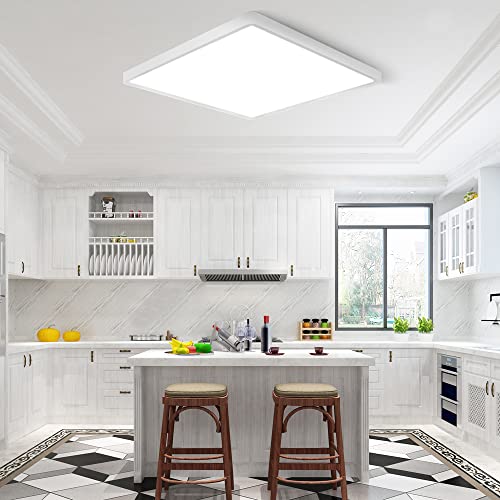 Bingotec LED Flush Mount Ceiling Light Fixture, 5000K Daylight White, 12inch 24W, 3200LM, Slim Flat Panel Lighting Fixture, Square Modern Ceiling Lamp for Bedroom, Kitchen, Living Room, Closet, Stairwell - Image 3