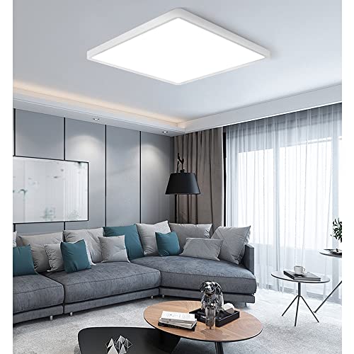 Bingotec LED Flush Mount Ceiling Light Fixture, 5000K Daylight White, 12inch 24W, 3200LM, Slim Flat Panel Lighting Fixture, Square Modern Ceiling Lamp for Bedroom, Kitchen, Living Room, Closet, Stairwell - Image 2