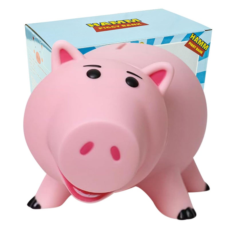 PHOCAS Hamm Piggy Bank Unbreakable Cute Pink Pig Money Bank Plastic Saving Coin Bank for Kids Christmas Birthday Gift - Image 1