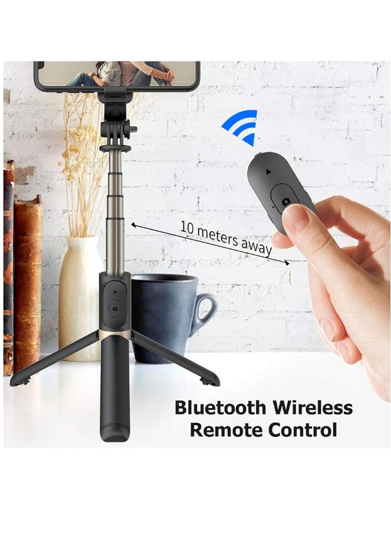 ELTRAZONE - Q03 Selfie Stick Tripod Extendable Stand with Bluetooth Remote and Fill Light - Image 1
