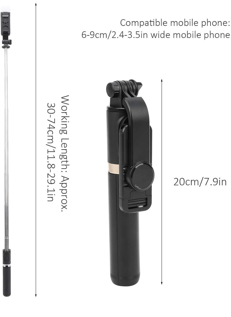 ELTRAZONE - Q03 Selfie Stick Tripod Extendable Stand with Bluetooth Remote and Fill Light - Image 1