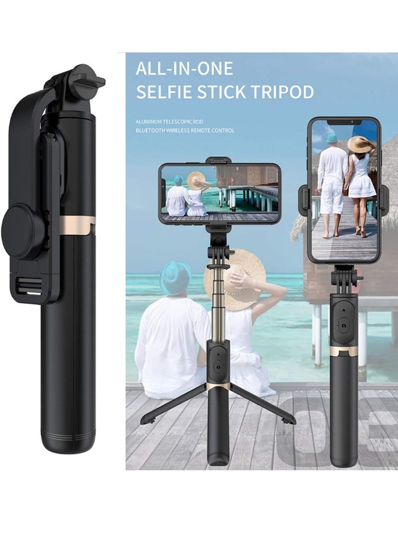 ELTRAZONE - Q03 Selfie Stick Tripod Extendable Stand with Bluetooth Remote and Fill Light - Image 1