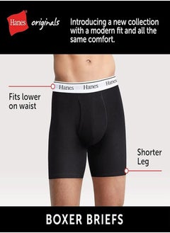 Hanes Hanes Originals Men’s Boxer Briefs , Stretch Cotton Moisture-Wicking Underwear, Modern Fit Low Rise, Multipacks  - Image 3