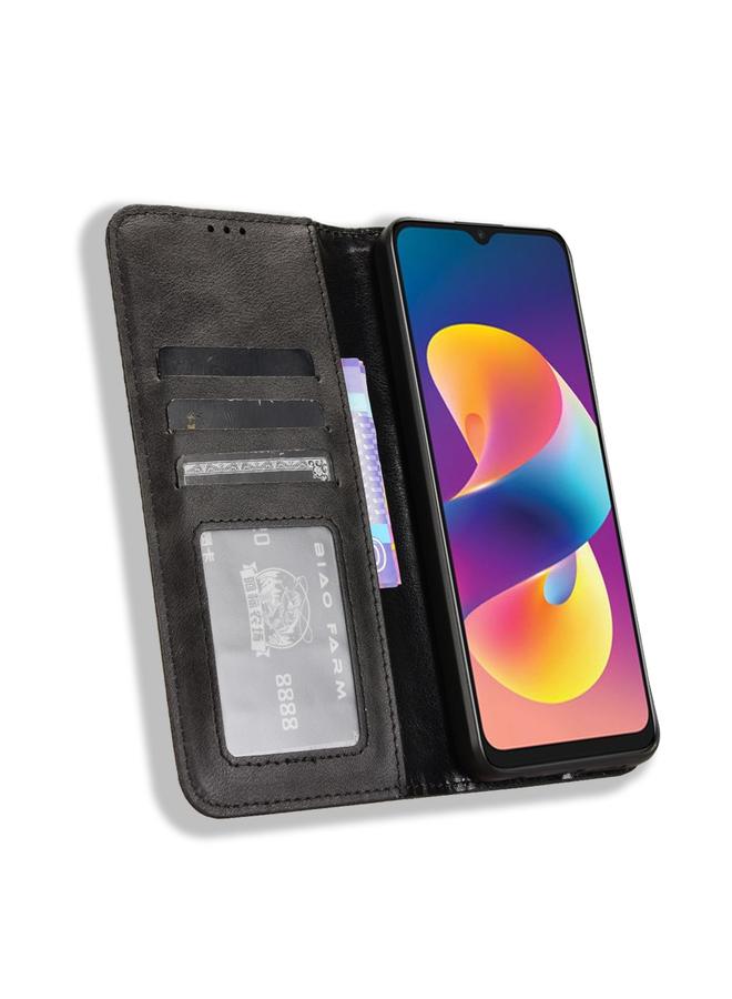 erorex Case For TCL 50 LE Magnetic Buckle Retro Texture Leather Phone Case  - Image 4