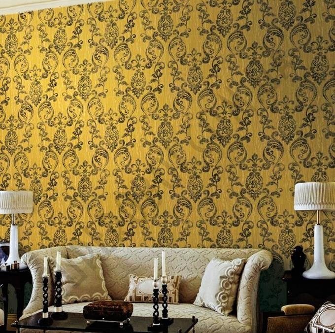 Roberto Cavalli 12023 Italian Wallpaper, Gold with Decorated Black, 7m²