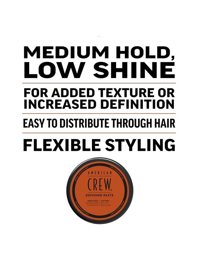 AMERICAN CREW Men's Hair Defining Paste by American Crew (OLD VERSION), Medium Hold Hair Gel with Low Shine, 3 Oz (Pack of 1)