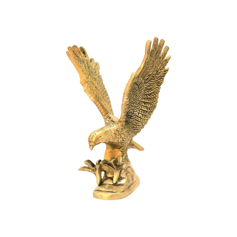 TREE MAISON CORONATING HOMES Vastu Brass Flying Eagle Statue Sculpture Decorative Garuda Statue for Home Decor Handcrafted Showpiece Vastu Gift Item 5 X 8 X 15 CM 690 Gram Approx Pack of 1 - Image 1