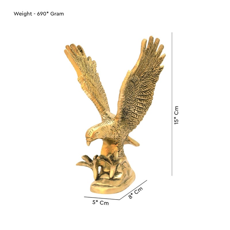 TREE MAISON CORONATING HOMES Vastu Brass Flying Eagle Statue Sculpture Decorative Garuda Statue for Home Decor Handcrafted Showpiece Vastu Gift Item 5 X 8 X 15 CM 690 Gram Approx Pack of 1 - Image 2