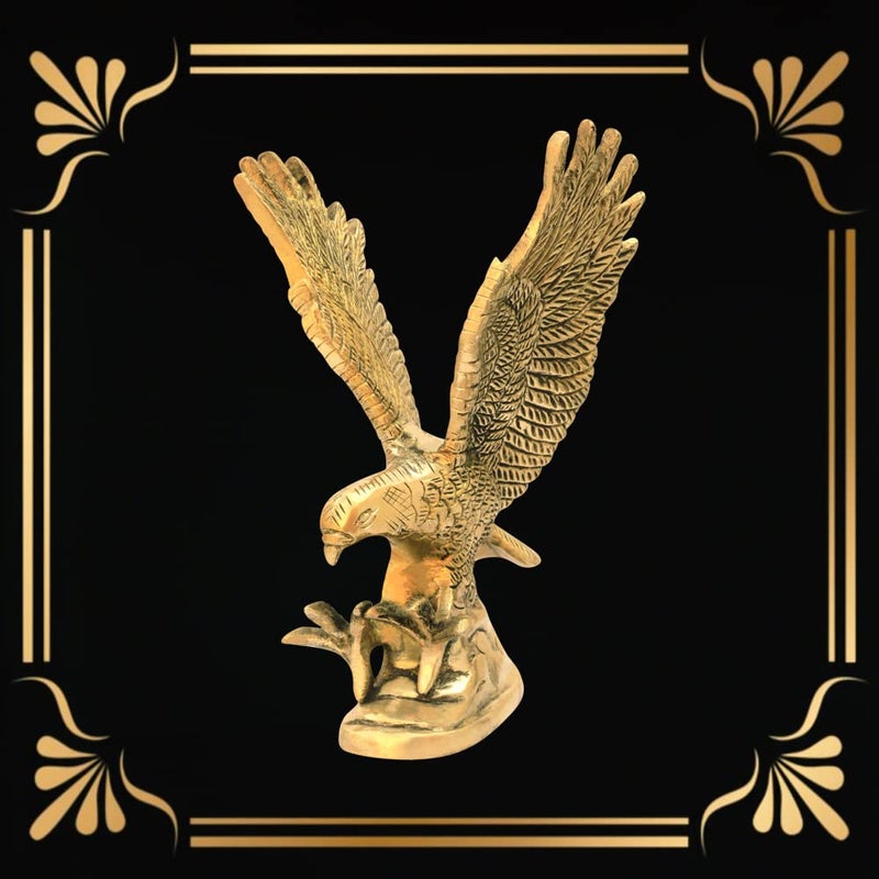 TREE MAISON CORONATING HOMES Vastu Brass Flying Eagle Statue Sculpture Decorative Garuda Statue for Home Decor Handcrafted Showpiece Vastu Gift Item 5 X 8 X 15 CM 690 Gram Approx Pack of 1 - Image 5