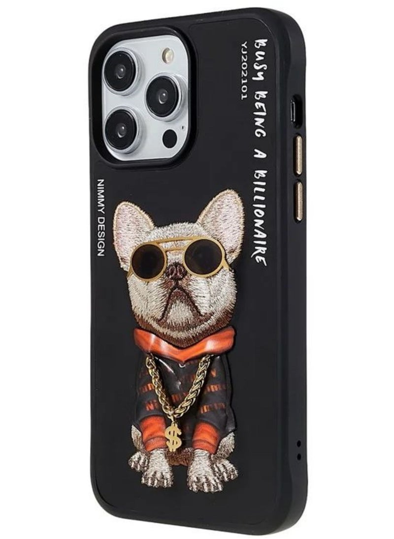 3D Embroidery Leather Swag Dog Case for iPhone 14 Pro Max Black Cover - pzsku/Z5EA6D8C453018A5721DAZ/45/_/1718952345/f80b01cc-3430-4e0b-a90a-b0629a2a0225