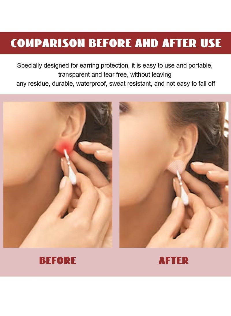 EELHOE - Clear Earring Support Patches, Earring Backs for Droopy Ears, Ear Care Products for Torn or Stretched Ear Lobes (50 Patches) - Image 1