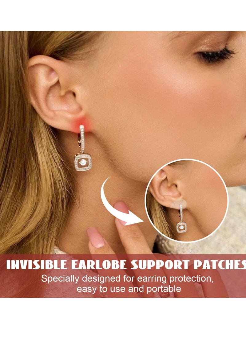 EELHOE - Clear Earring Support Patches, Earring Backs for Droopy Ears, Ear Care Products for Torn or Stretched Ear Lobes (50 Patches) - Image 1