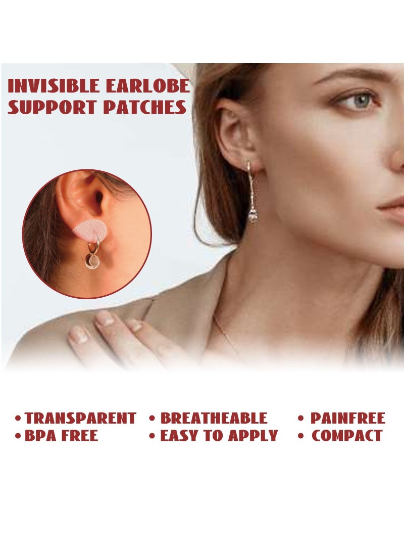 EELHOE - Clear Earring Support Patches, Earring Backs for Droopy Ears, Ear Care Products for Torn or Stretched Ear Lobes (50 Patches) - Image 1