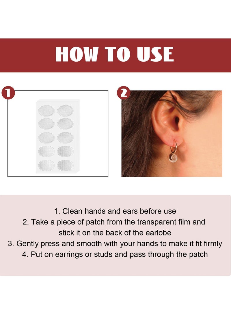 EELHOE - Clear Earring Support Patches, Earring Backs for Droopy Ears, Ear Care Products for Torn or Stretched Ear Lobes (50 Patches) - Image 1