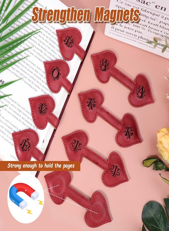 AIERSA Magnetic Bookmarks for Women, Heart Magnetic Leather Bookmark with Initial, A-Z Strong Magnet Book Marks for Book Lovers Reading Women Girls, Book Lovers Gifts Accessories - Image 3