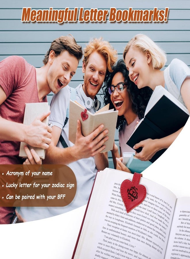 AIERSA Magnetic Bookmarks for Women, Heart Magnetic Leather Bookmark with Initial, A-Z Strong Magnet Book Marks for Book Lovers Reading Women Girls, Book Lovers Gifts Accessories - Image 2