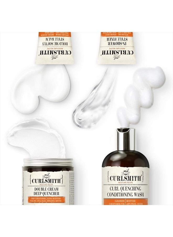 CURLSMITH - Transition Kit - Vegan Haircare Kit for Dry, Wavy, Curly or Coily Hair (1 x 12oz, 1 x 8oz, 2 x 2oz) - Image 1