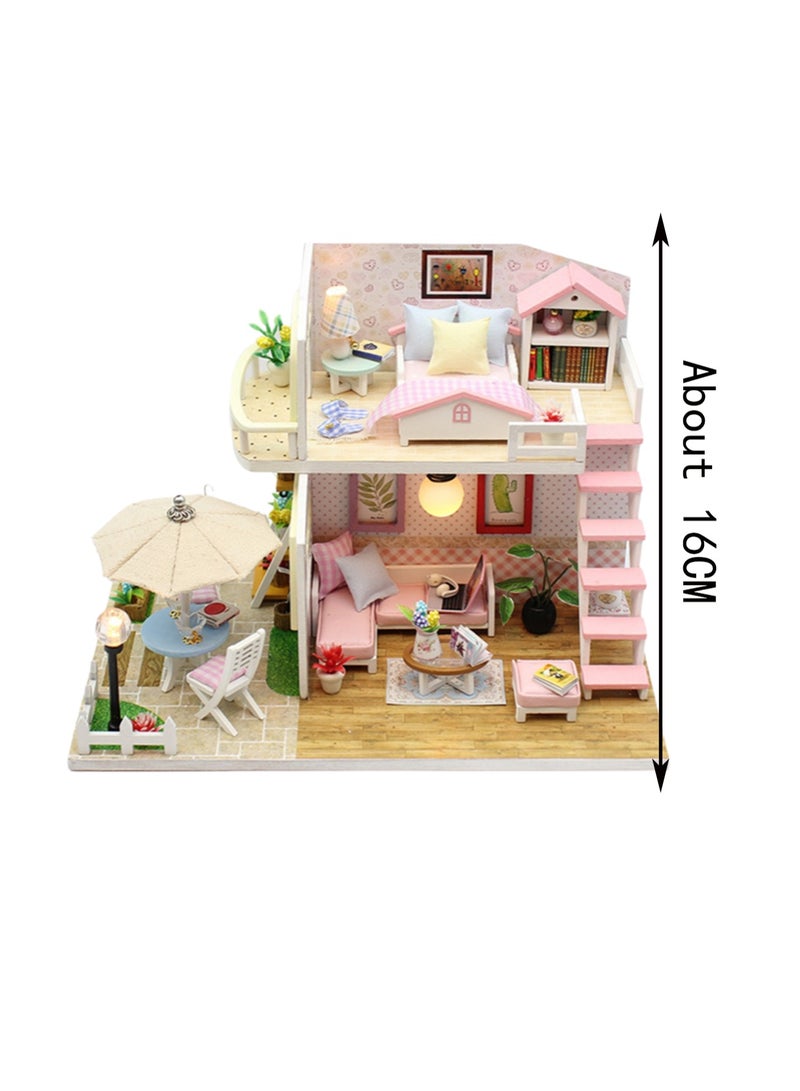 Loquat Pink Loft Diy Miniature House Kit Crafts Toys Miniature Handmade Building Model 3d Wooden Puzzle Suitable For Adults And Children - Image 2