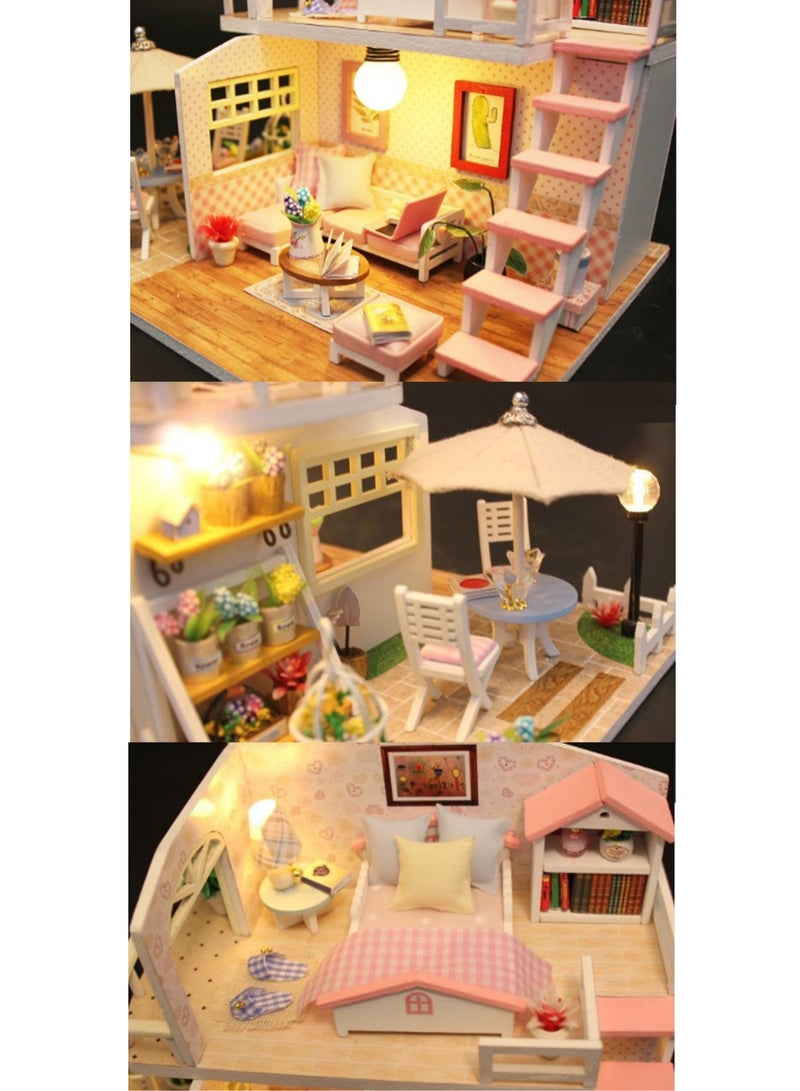 Loquat Pink Loft Diy Miniature House Kit Crafts Toys Miniature Handmade Building Model 3d Wooden Puzzle Suitable For Adults And Children - Image 3