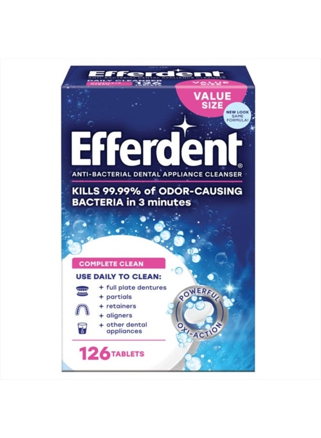 Efferdent أقراص تنظيف طقم الأسنان المضادة للبكتيريا إيفردنت الأصلية 126 حبة (عبوة من 3) - Image 2