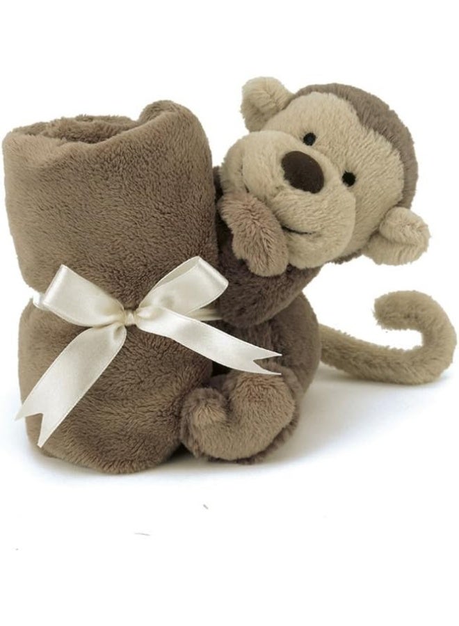 Jellycat Bashful Monkey Soother, 13.5 inches - Security Blanket & Lovey for Babies - Baby Gift - Image 3