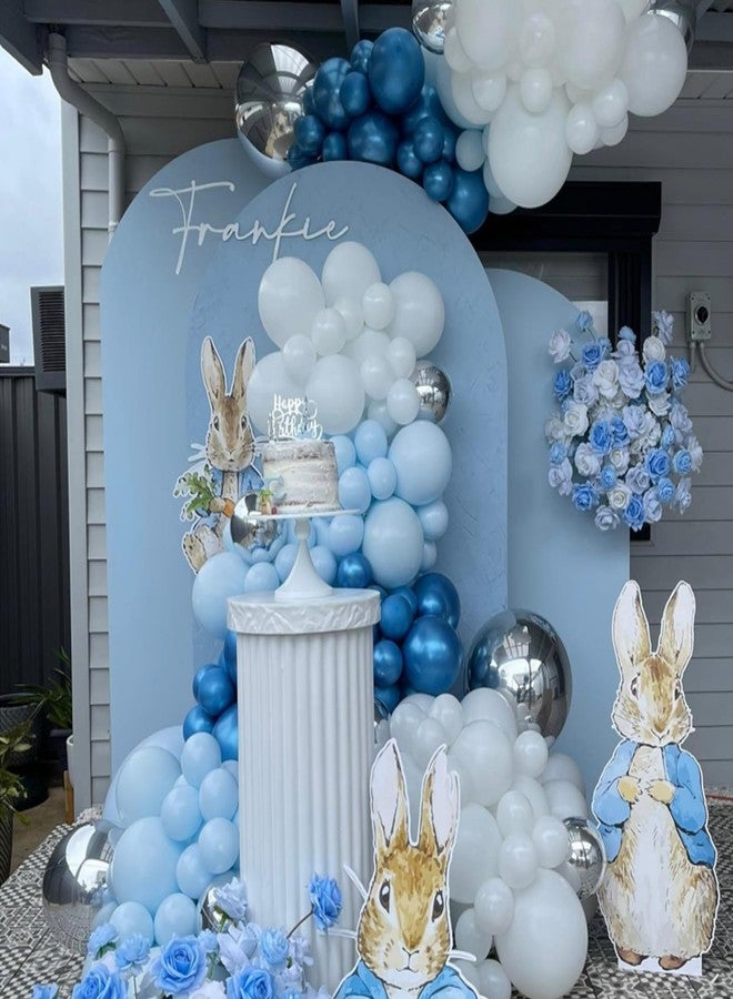 YMSZ Blue and White Balloons, 50pcs 12 inch Blue White Confetti Balloons Kit, Metallic Chrome Blue Latex Balloons for Birthday, Baby Shower, Graduation Decorations - Image 5