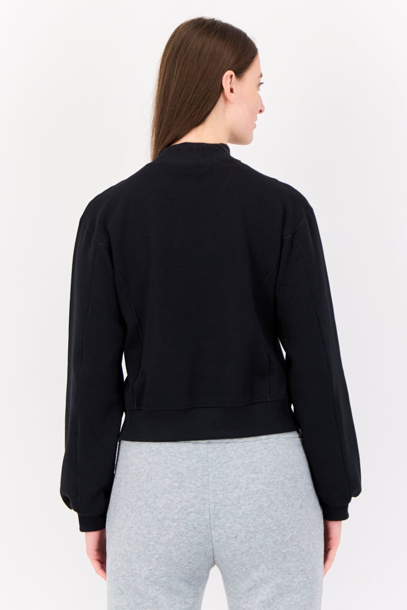 Adidas سويت شيرت رياضي نسائي بأكمام طويلة مناسب في الهواء الطلق، أسود - Image 3