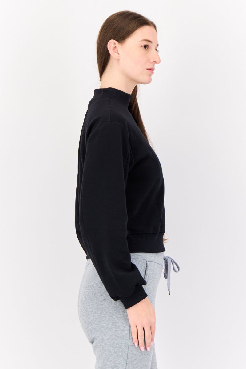 Adidas سويت شيرت رياضي نسائي بأكمام طويلة مناسب في الهواء الطلق، أسود - Image 2