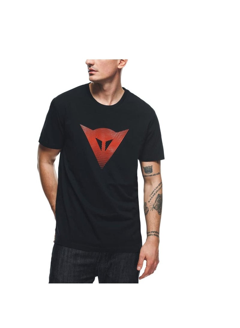 Dainese Logo T-Shirt Black/Red/Fluro - Image 1