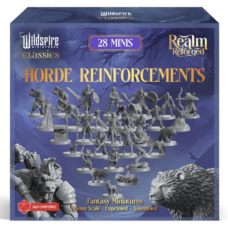 Wildspire Horde Reinforcements Set - Monsters & Encounters for DND Miniatures Bulk Set 28mm Unpainted DND Minis for Dungeons Dragons | D&D Minis RPG Tabletop Gaming | Fantasy Figurines TTRPG I Realm Reforged - Image 1