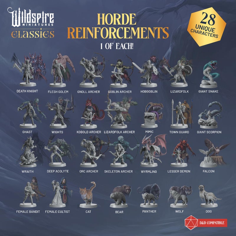 Wildspire Horde Reinforcements Set - Monsters & Encounters for DND Miniatures Bulk Set 28mm Unpainted DND Minis for Dungeons Dragons | D&D Minis RPG Tabletop Gaming | Fantasy Figurines TTRPG I Realm Reforged - Image 4