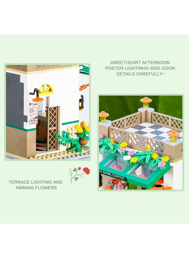House Building Block Sets, Friends Mini Coffee Shop House Bricks, Cafe Dream House Kits for Kids 6 7 8 9 10 11 12 - Image 3