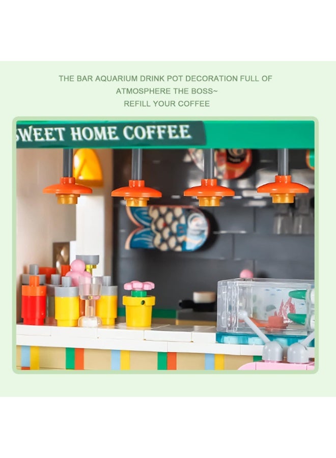 House Building Block Sets, Friends Mini Coffee Shop House Bricks, Cafe Dream House Kits for Kids 6 7 8 9 10 11 12 - Image 4