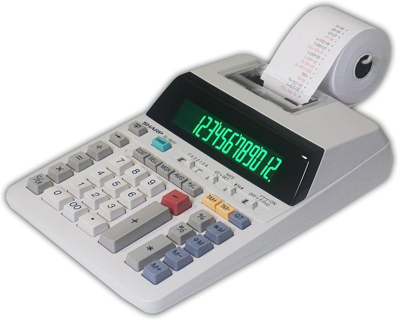 SHARP EL-1801V Ink Printing Calculator, LED Display, AC, Off-White - Image 3