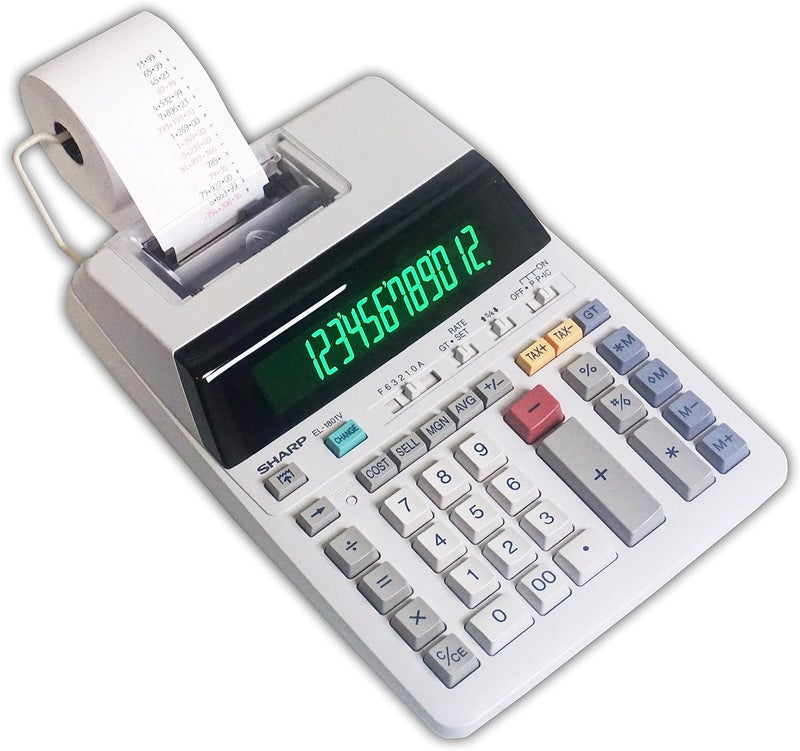 SHARP EL-1801V Ink Printing Calculator, LED Display, AC, Off-White - Image 2